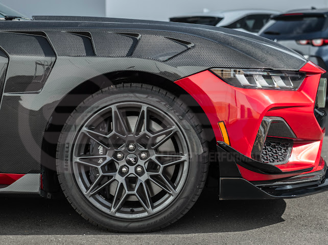 2024-Up Ford Mustang S650 | GTV Style GLOSSY BLACK Add-On Front Lip Splitter Ground Effects